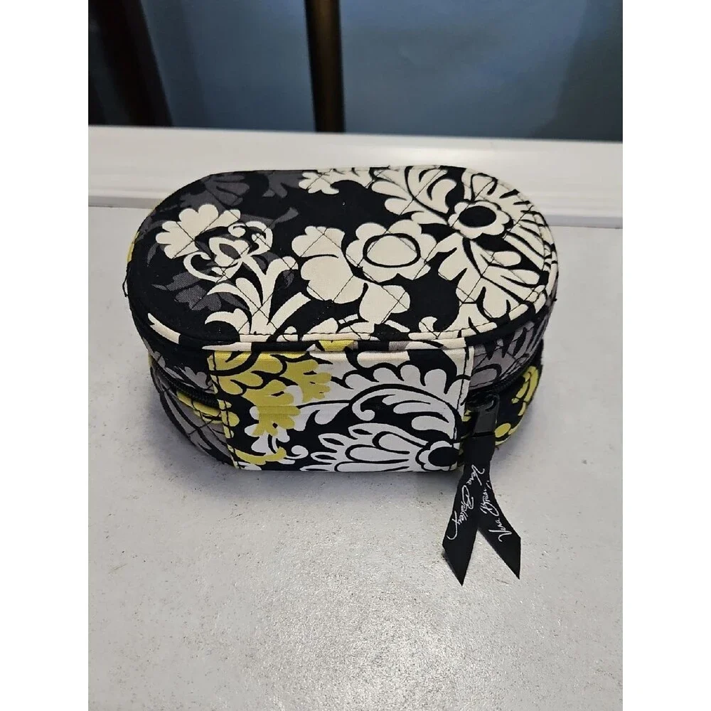 Vera Bradley Black & Yellow Quilted Travel Jewelry Case